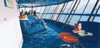 The observation lounge of the Thompson Destiny offers unobstucted views for you to enjoy during your cruise of the mediterranean.